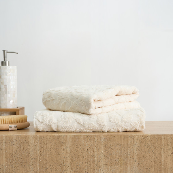 Khăn Cotton cao cấp - Họa tiết Hoa be