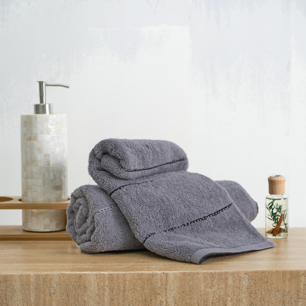 Khăn Cotton cao cấp - Họa tiết xám